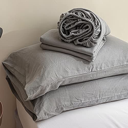 Simple&Opulence Belgian Linen Sheet Set - 4 Pieces (King Size, Linen/Beige)