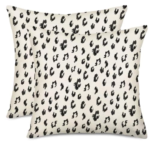 Set of 2 Eucalyptus Pillow Covers 22x22 Inch - Farmhouse Decorations