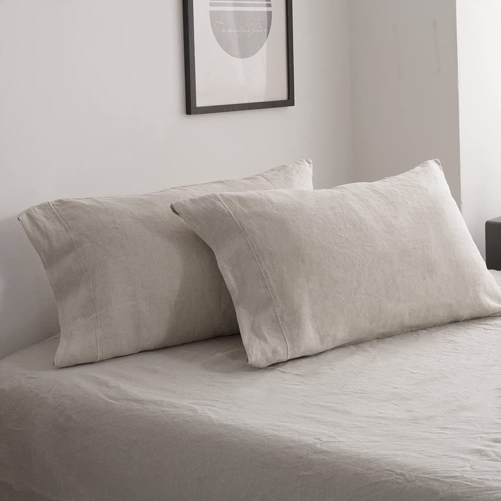 Simple & Opulence French Linen Queen Size Washed Pillowcases - Set of 2 (20''x30'')