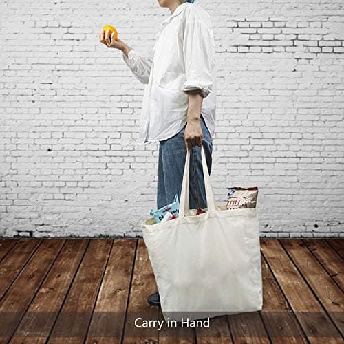 TOPDesign 6 Pack Reusable Grocery Shopping Totes, Foldable Canvas Bags (Pack of 6)