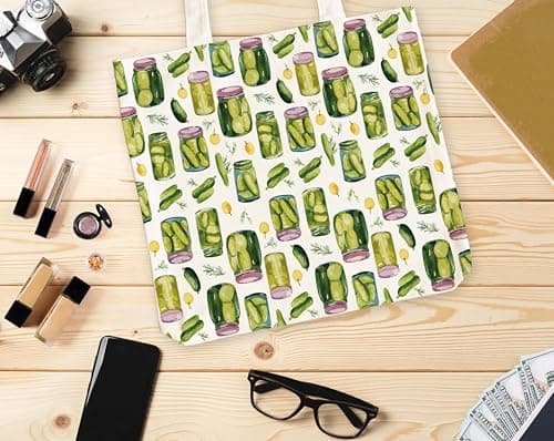 Vintage Pickle Jar Tote Bag for Women - Perfect for Farmers Markets