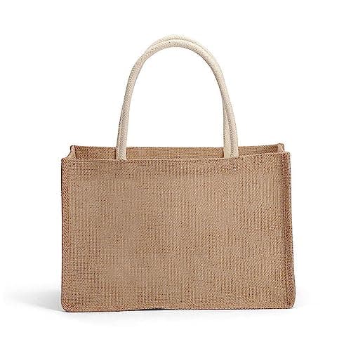 Reusable Jute Tote Bags for Women, Ideal for Printing and Embroidery