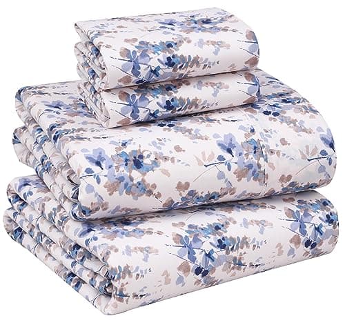 RUVANTI Queen Deep Pocket 4PC Cotton Percale Bed Linen Set