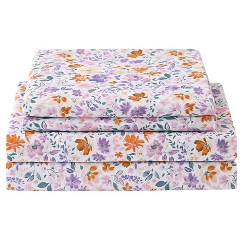 Purple Paisley Butterfly Floral Bed Sheets Set