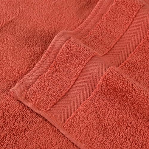 Superior Zero Twist 100% Cotton Oversized Bath Sheet Set, Super Soft & Absorbent - Brick
