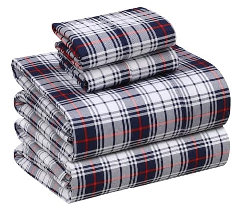 RUVANTI Queen Deep Pocket 4PC Cotton Percale Bed Linen Set