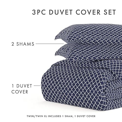 Navy Linen Duvet Cover Set - Hotel-Like Comfort & Softness for Dreamy Bedroom