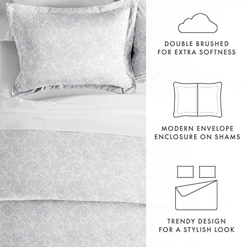 Queen Linen Duvet Cover Set - Luxurious Softness & Exquisite Prints for Dreamy Bedroom