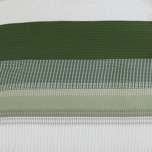 Litanika Queen Comforter Set - Sage Green, Light Green Stripe, All Season Bedding