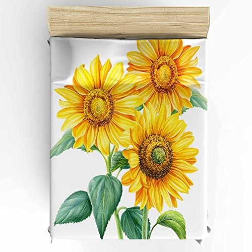 4-Piece Breathable Soft Duvet Cover Set Flower Market Retro Truck Daisies for Kids/Adults