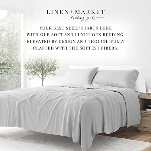 Soft and Cooling Twin Sheets - Deep Pocket Fits 16 Thick Beds - 3 Piece Twin Sheet Set in Light Gray