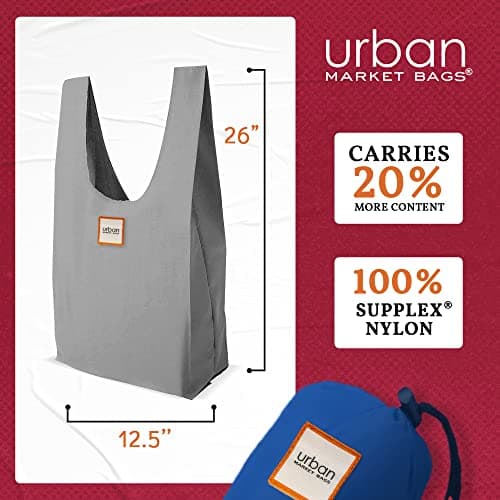 Large Nylon Foldable Grocery Bags, Set of 3