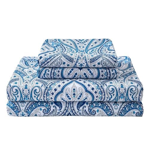 Purple Paisley Butterfly Floral Bed Sheets Set