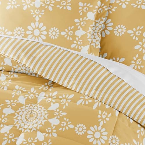 Linen Market Reversible Twin Comforter Set - Soft & Lightweight Down Alternative