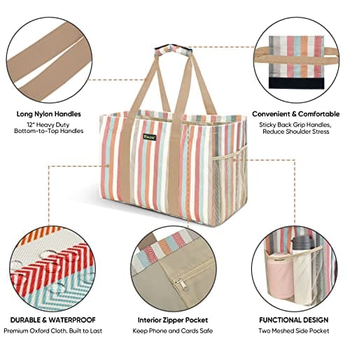 Baleine Stripe Soft 9 Gallon Foldable Tote Bag
