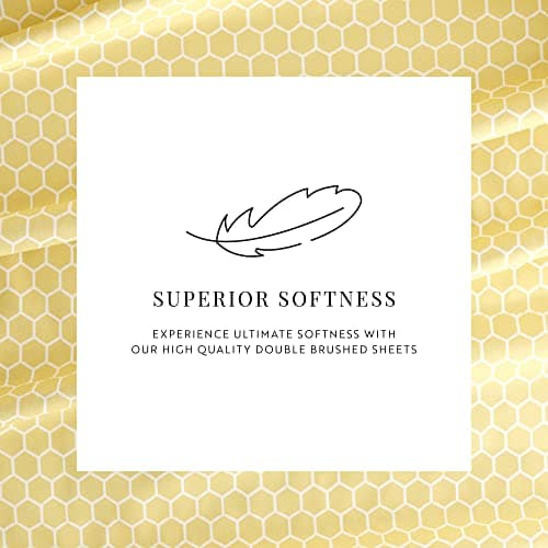 Ultra-Soft & Cooling 4 Piece King Bedding Sheet Set - Yellow Geometric