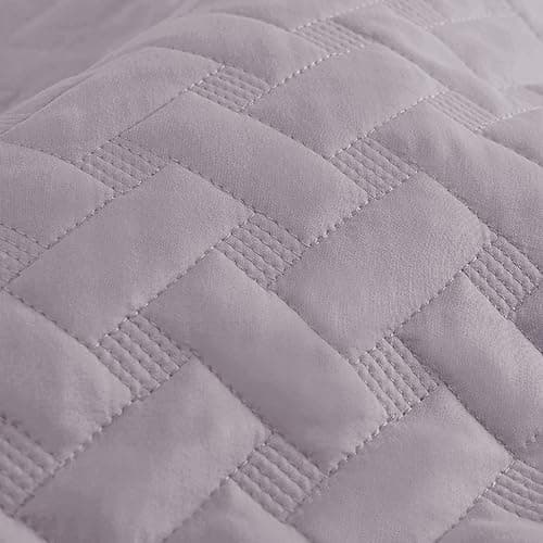 Bedsure Queen Size Basket Weave Quilt - Soft Grey Seasonal Bedding Set