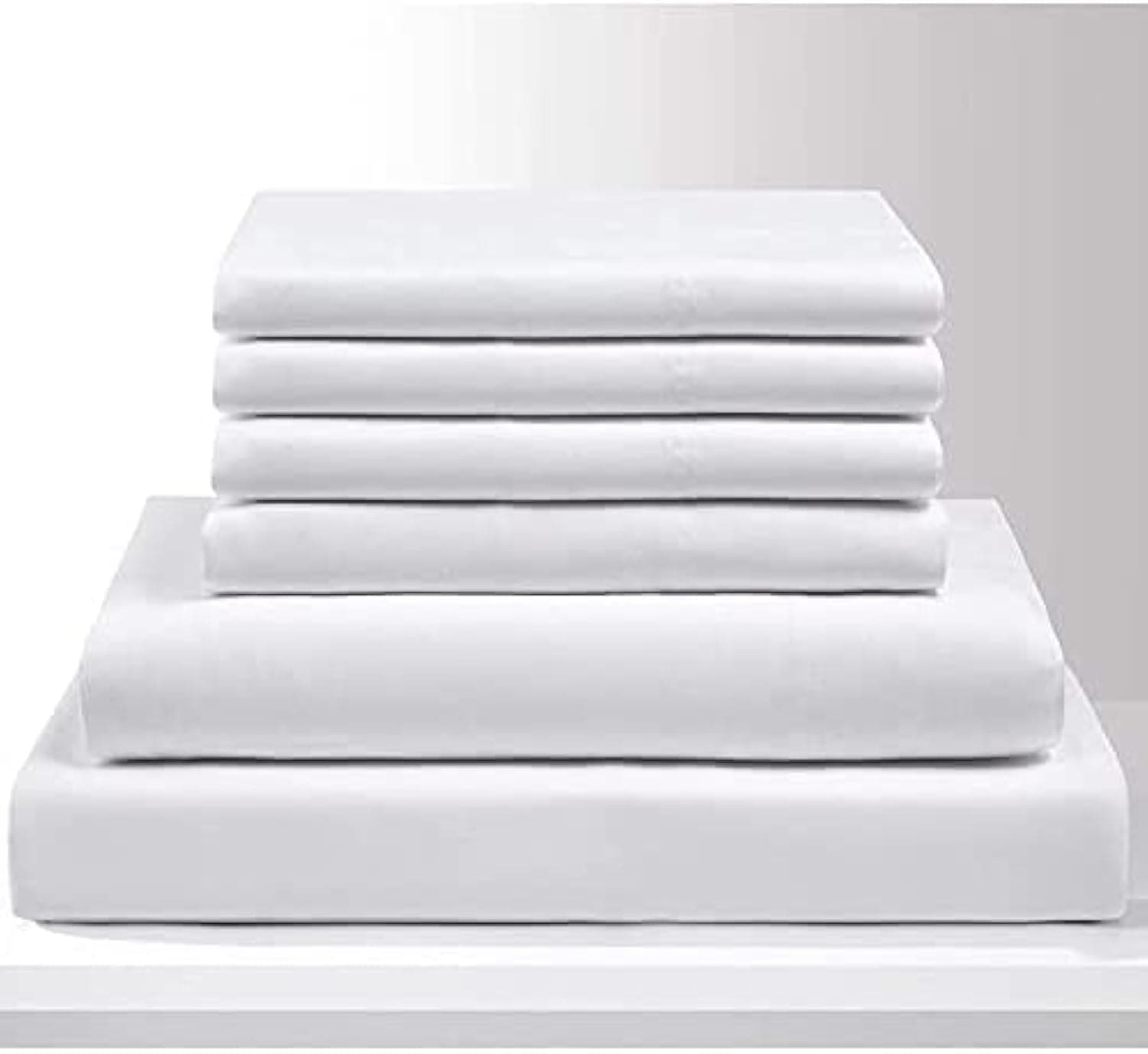 Extra Deep Pockets Full Size 6 Piece Egyptian Cotton White Bed Sheets