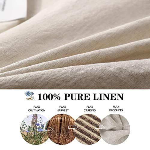 Simple&Opulence 100% Linen King Size Duvet Cover Set with Tie Closures, 3 Pieces Belgian Flax Bedding
