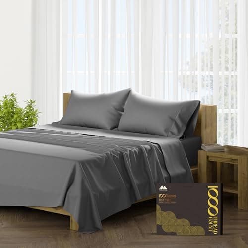 Mayfair Linen 100% Egyptian Cotton 1000 Thread Count Cal King Sheets - Dark Grey