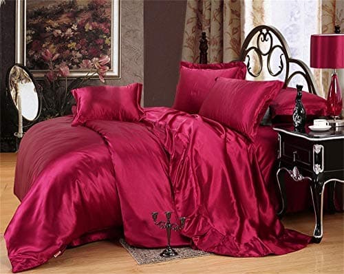 Royal Blue Satin 4-Pc Sheet Set, Queen (1 Flat, 1 Fitted, 2 Pillowcases)