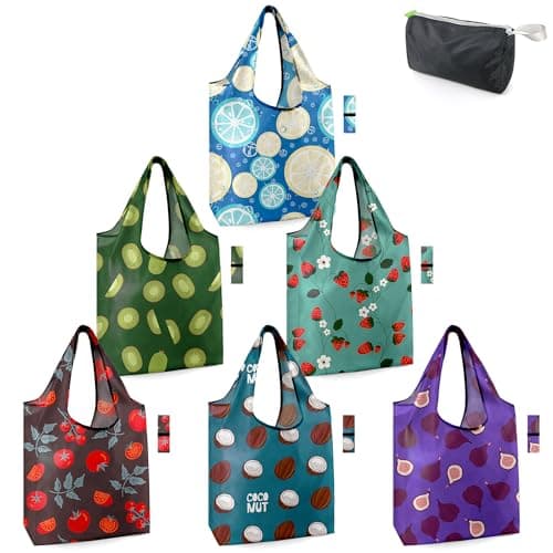 BeeGreen Foldable 50LBS Extra Large Reusable Grocery & Shopping Bags (10 Pack, Colorful)