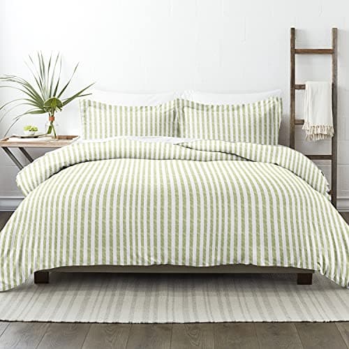 Queen Linen Duvet Cover Set - Hotel-Like Comfort and Softness, Exquisite Prints & Colors for Dreamy Bedroom - Includes 2 Pillow Shams