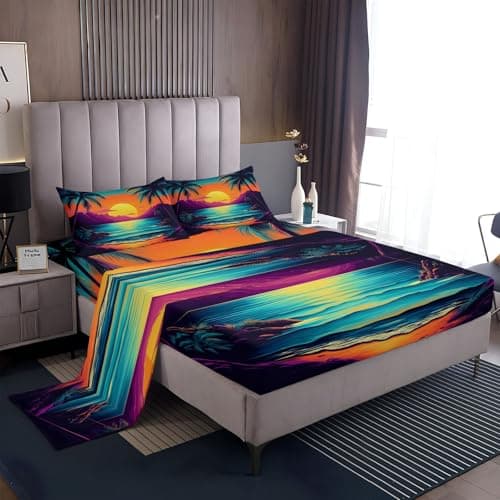 Abstract Flame Wolf & Dragon Black King Size Bed Sheets (1 Fitted, 1 Flat, 2 Pillowcases)