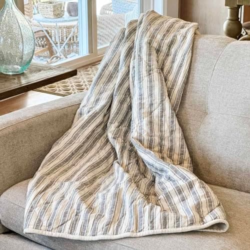 Piper Classics Gray Quilted Throw Blanket 70x55