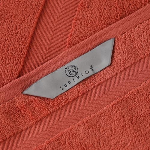 Superior Zero Twist 100% Cotton Oversized Bath Sheet Set, Super Soft & Absorbent - Brick
