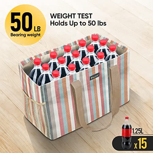 Baleine Stripe Soft 9 Gallon Foldable Tote Bag