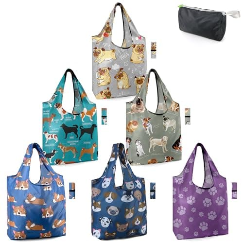 BeeGreen Foldable 50LBS Extra Large Reusable Grocery & Shopping Bags (10 Pack, Colorful)