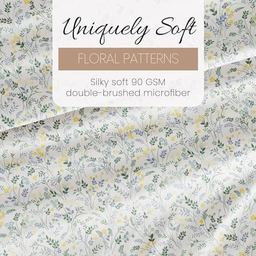 Oeko-TEX Certified Linen Market King Sheets Set - Wildflower Light Blue