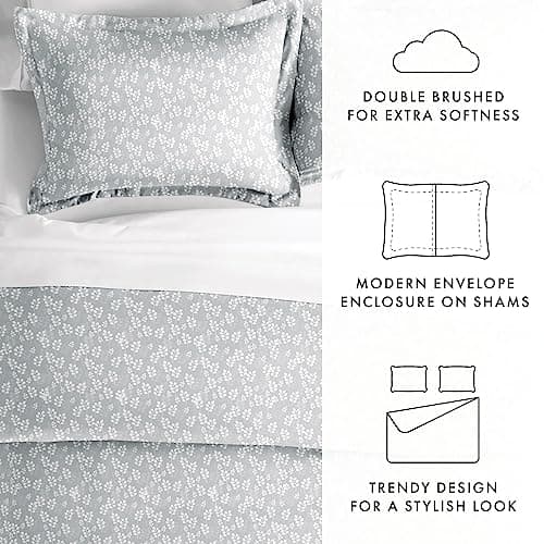 Linen Market Queen Duvet Cover & Pillow Shams in Gray