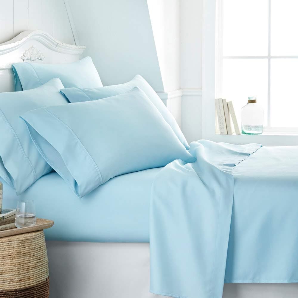 Aqua King Size Linen Market 6 Piece Bed Sheet Set