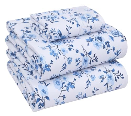 RUVANTI Queen Deep Pocket 4PC Cotton Percale Bed Linen Set