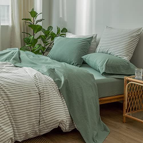 Washed Cotton Linen Like Breathable Bedding Sheet Set