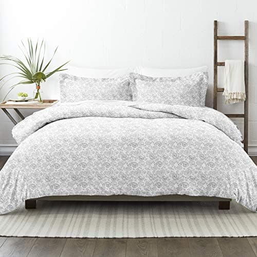 Queen Linen Duvet Cover Set - Luxurious Softness & Exquisite Prints for Dreamy Bedroom