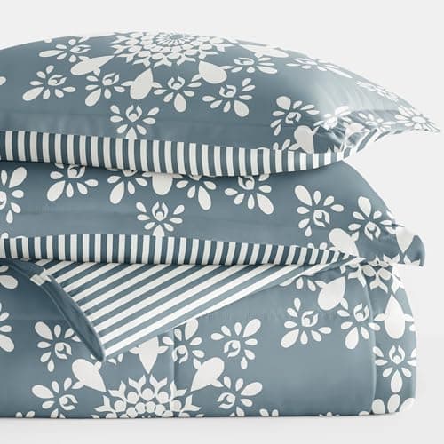 Linen Market Reversible Twin Comforter Set - Soft & Lightweight Down Alternative