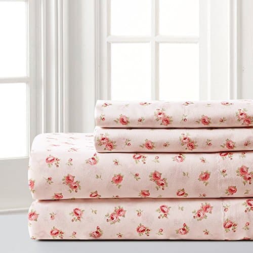 Modern Threads 4-Piece Deep Pocket Bedding Deep Pocket Mattress Up to 16 Inch Rose Bloom Full Size