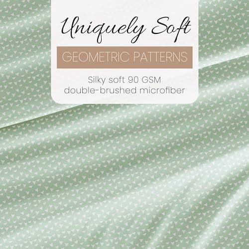 Ultra-Soft & Cooling Bed Sheets - Jade Arrows Design - Full Size - Deep Pocket Fits 16 Mattress