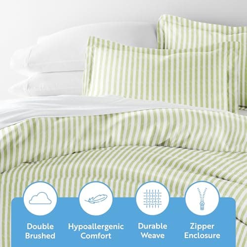 Hotel-Like Comfort Linen Market Twin Duvet Cover and Sham (Sage)