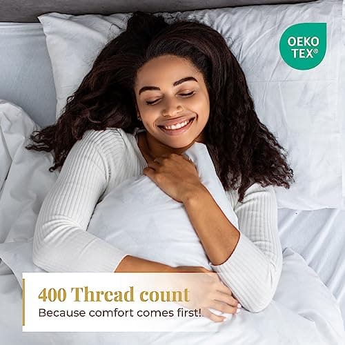 Luxury Cotton Pillowcase Set - Soft 400 Thread Count Sateen Weave Covers for Hotels, Homes, Hospitals