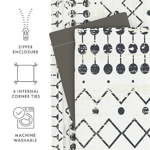 Twin Duvet Cover Set in Gray - Hotel-Like Comfort and Softness with Exquisite Prints and Solid Colors for Dreamy Bedroom