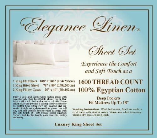 Elegance Linen 1600 Series King BedSheets, Navy, Deep Pocket Up to 16"