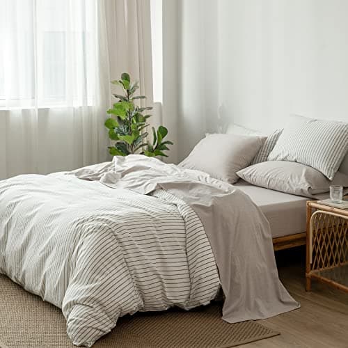 Washed Cotton Linen Like Breathable Bedding Sheet Set