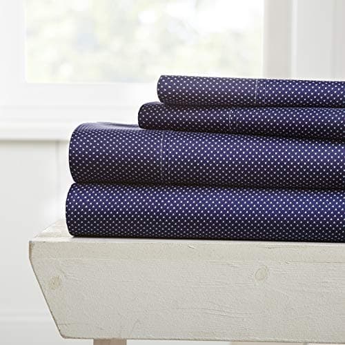 Premium Gray Linen Market Polaris Pattern Bed Sheet Set, Queen
