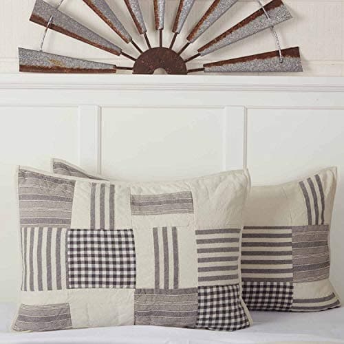 Piper Classics Gray Gables King Size Quilted Sham, Country Cottage Style