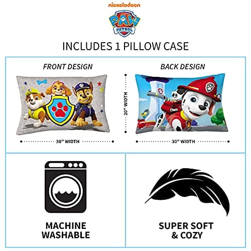 Franco Kids Paw Patrol Pillowcase, Super Soft Microfiber