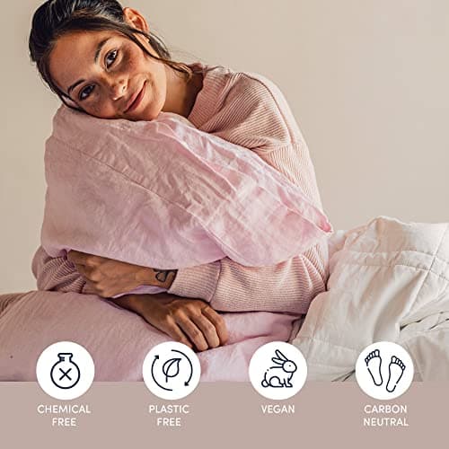 100% Linen Pillowcases Set of 2, Cooling, Soft & Breathable - White